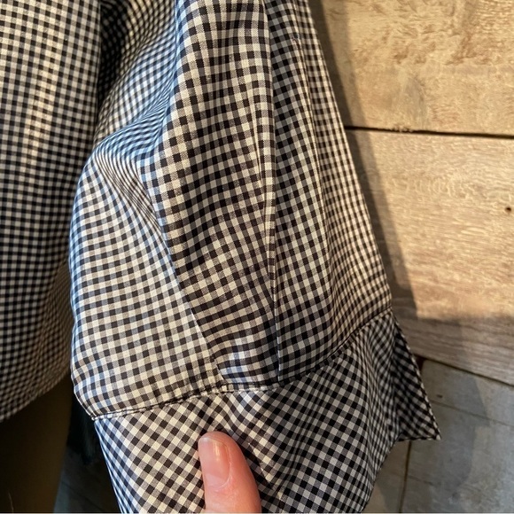 Joseph Ribkoff women’s gingham checked button up cropped blouse in size 14 - Picture 7 of 12